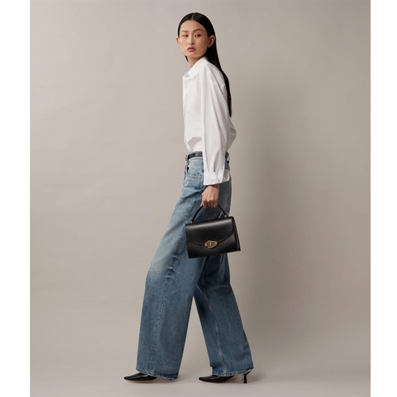 Mulberry Lana Top Handle Black High Gloss Leather